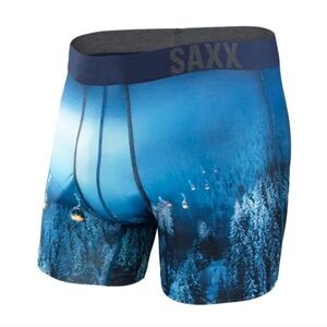 SAXX Fuse Men's Winter Scenic Blue Boxer Briefs